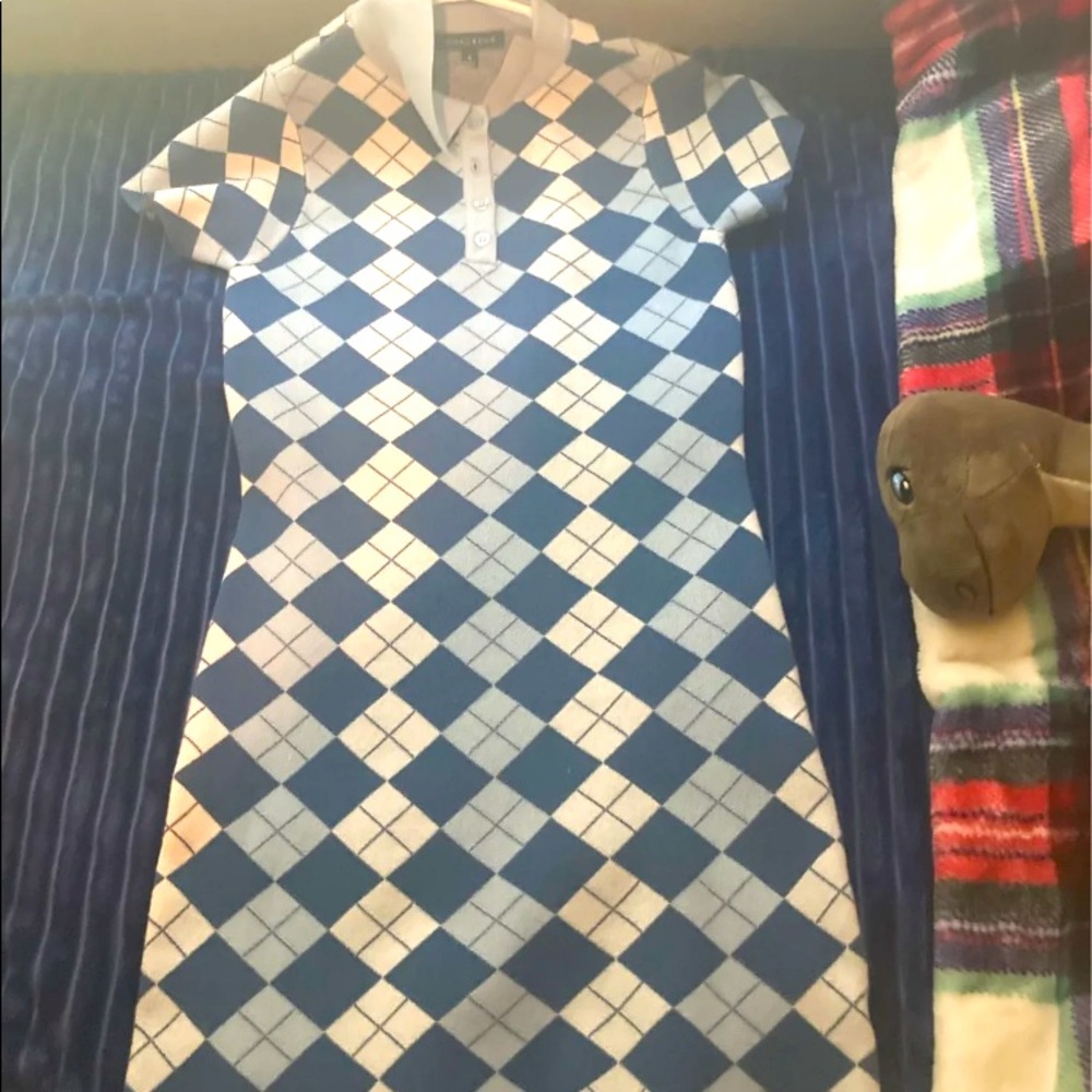 plad fitted dress worn once